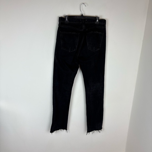 AGOLDE Cherie High Rise Straight Jeans Black Distressed Size 28 - Picture 6 of 7